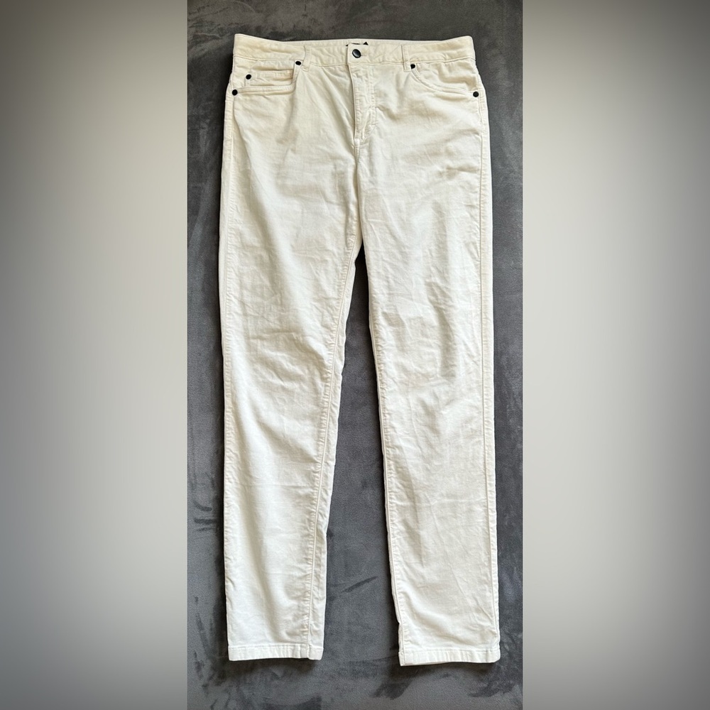 J. McLaughlin women’s size 8 textured cotton light  cream pants slacks ex cond